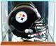 Helmet Display Case Full Size Football Walnut Solid Wood & Glass Usa Shadow Box