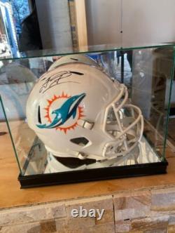 Helmet Display Case Full Size Football Walnut Solid Wood & Glass USA Shadow Box