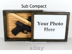 Hide a gun furniture, pistol storage spot, home defense accessory, slide dark