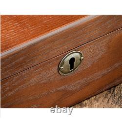 High Class Solid Wood Wooden Display Watch Box Case Chest With Lock 6 Slots