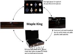 High Gloss Lacquered Piano Finish 8-Slot Watch Display Case and Organizer Maple