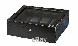 High Quality 8 Watch Rustic Brown Display Case / Storage Box with See Through Top