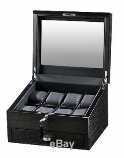 High Quality VOLTA Rustic Brown 8 Watch Display Case / Storage Box with Drawer