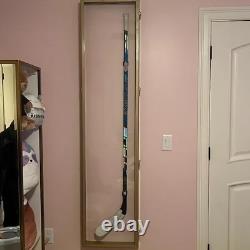 Hockey Stick Display Case Puck Black Wood Holder Cabinet Wall Frame Shadow Box
