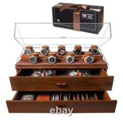 Holme And Hadfield Premium 17-Slot Wooden Display Case- Extra Large HandCrafted