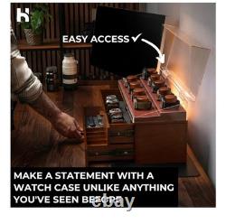 Holme And Hadfield Premium 17-Slot Wooden Display Case- Extra Large HandCrafted