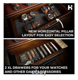 Holme And Hadfield Premium 17-Slot Wooden Display Case- Extra Large HandCrafted