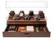 Holme & Hadfield Brown Wood Leather Acrylic Watch Display Case For 7