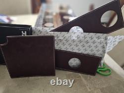 Holme & Hadfield Brown Wood Leather Acrylic Watch Display Case for 7