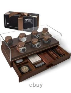 Holme & Hadfield Premium 7-Slot Wooden Watch Display Case Free Shipping