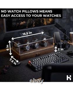 Holme & Hadfield Premium 7-Slot Wooden Watch Display Case Free Shipping