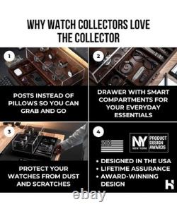 Holme & Hadfield Premium 7-Slot Wooden Watch Display Case Free Shipping