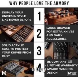 Holme and Hatfield The Armory Walnut Knife Display Case Handsome / 20-30 Knives