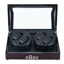 Homend 4+0 Automatic Watch Winder Carbon Fiber Storage Case Watches Display Box