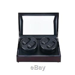 Homend 4+0 Automatic Watch Winder Carbon Fiber Storage Case Watches Display Box