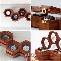 Honeycomb wooden watch display case for timepiece collection, Watch box for men