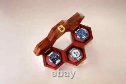 Honeycomb wooden watch display case for timepiece collection, Watch box for men