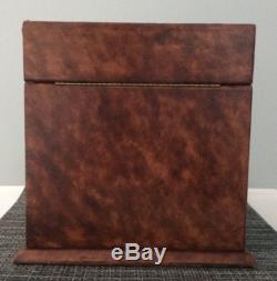 Horchow Leather Over Wood Fountain Pen Display Storage Case Box Made in Italy
