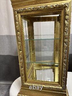Horchow Vitrine Gold Italian Wood Display Case Rococo Style Cabinet, 1970