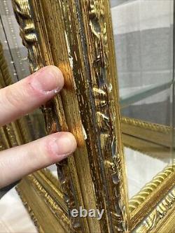 Horchow Vitrine Gold Italian Wood Display Case Rococo Style Cabinet, 1970