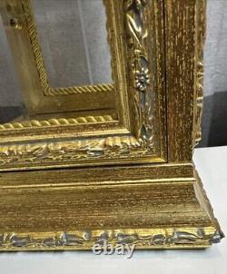 Horchow Vitrine Gold Italian Wood Display Case Rococo Style Cabinet, 1970