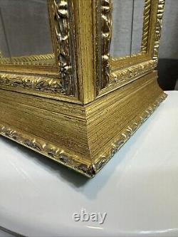 Horchow Vitrine Gold Italian Wood Display Case Rococo Style Cabinet, 1970