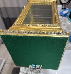 Horchow Vitrine Gold Italian Wood Display Case Rococo Style Cabinet, 1970