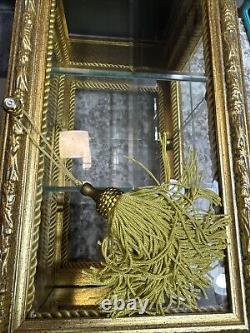 Horchow Vitrine Gold Italian Wood Display Case Rococo Style Cabinet, 1970