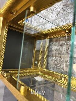 Horchow Vitrine Gold Italian Wood Display Case Rococo Style Cabinet, 1970