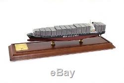 Horizon Lines Container cargo Ship Wooden Model 12 In Acrylic Wood Display Case