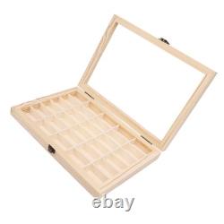 Hot Film Cassette Display Case 30 Slots Minimalist Dust Proof Solid Wood Storag