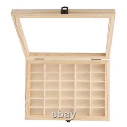 Hot Film Cassette Display Case 30 Slots Minimalist Dust Proof Solid Wood Storag