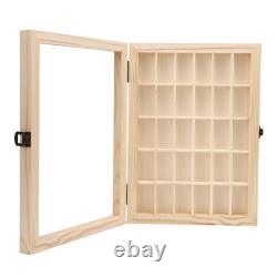 Hot Film Cassette Display Case 30 Slots Minimalist Dust Proof Solid Wood Storag