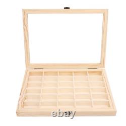 Hot Film Cassette Display Case 30 Slots Minimalist Dust Proof Solid Wood Storag