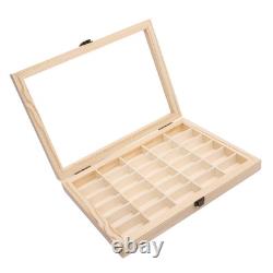 Hot Film Cassette Display Case 30 Slots Minimalist Dust Proof Solid Wood Storag
