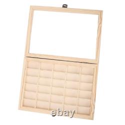 Hot Film Cassette Display Case 30 Slots Minimalist Dust Proof Solid Wood Storag