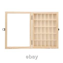 Hot Film Cassette Display Case 30 Slots Minimalist Dust Proof Solid Wood Storag