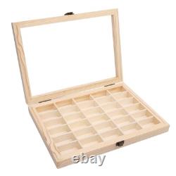 Hot Film Cassette Display Case 30 Slots Minimalist Dust Proof Solid Wood Storag
