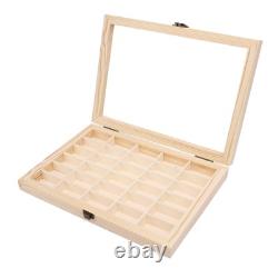 Hot Film Cassette Display Case 30 Slots Minimalist Dust Proof Solid Wood Storag