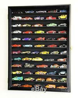 Hot Wheels Matchbox 1/64 scale Diecast Display Case Cabinet Wall Rack Black