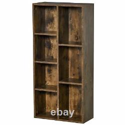 Industrial Style Bookcase Rack Wooden Storage Display Shelves Office/Study Brown