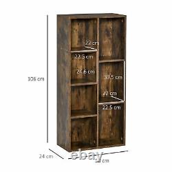 Industrial Style Bookcase Rack Wooden Storage Display Shelves Office/Study Brown