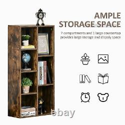 Industrial Style Bookcase Rack Wooden Storage Display Shelves Office/Study Brown