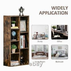 Industrial Style Bookcase Rack Wooden Storage Display Shelves Office/Study Brown