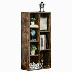 Industrial Style Bookcase Rack Wooden Storage Display Shelves Office/Study Brown