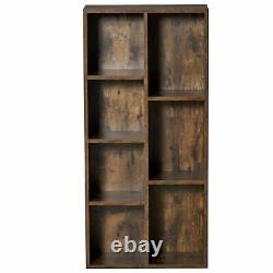 Industrial Style Bookcase Rack Wooden Storage Display Shelves Office/Study Brown