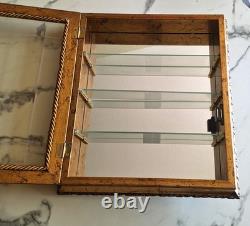 Italy Creazioni Artistiche Vitrinen Curio Gold Wood Wall Display Cabinet RARE