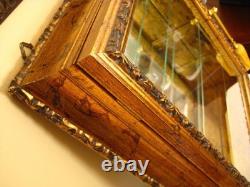 Italy Creazioni Artistiche Vitrinen Curio Gold Wood Wall Display Cabinet RARE