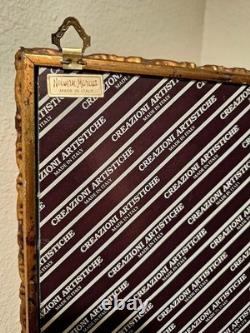 Italy Creazioni Artistiche Vitrinen Curio Gold Wood Wall Display Cabinet RARE