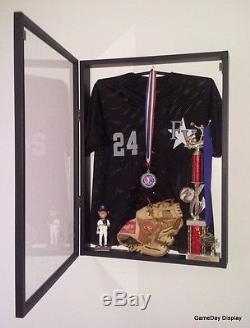 JERSEY Display Case Frame Box Shirt Little League Baseball Deep White Wood